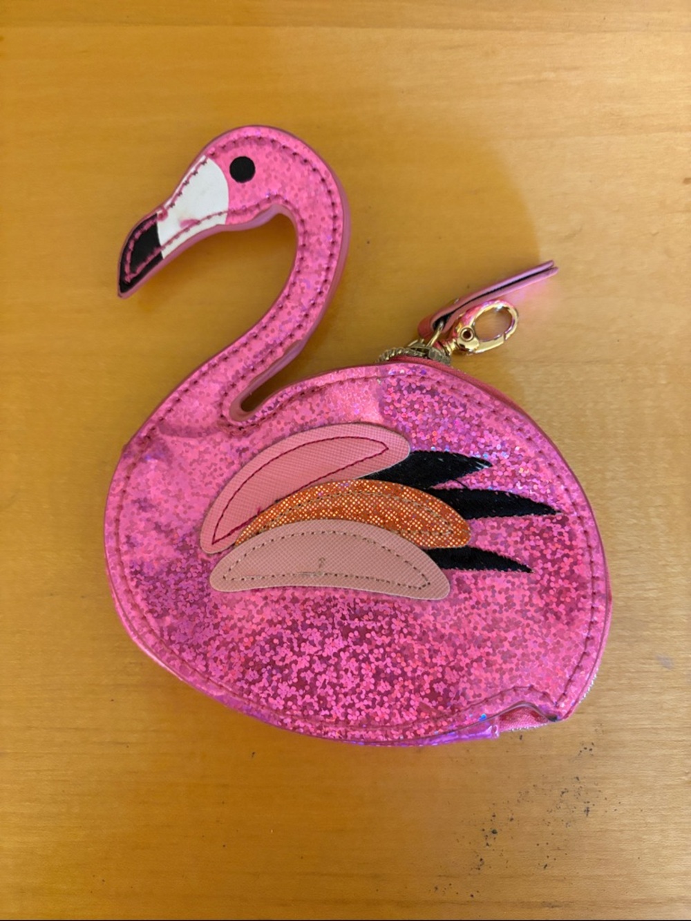 Pink Glitter Flamingo Coin Purse